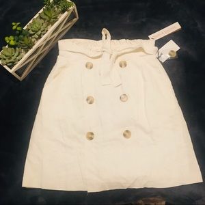Button skirt. Very pretty. Linen & rayon.  Ivory